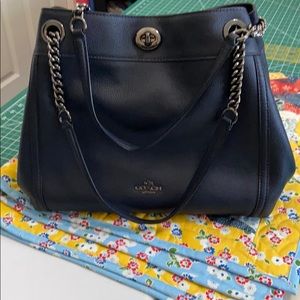 Coach navy handbag